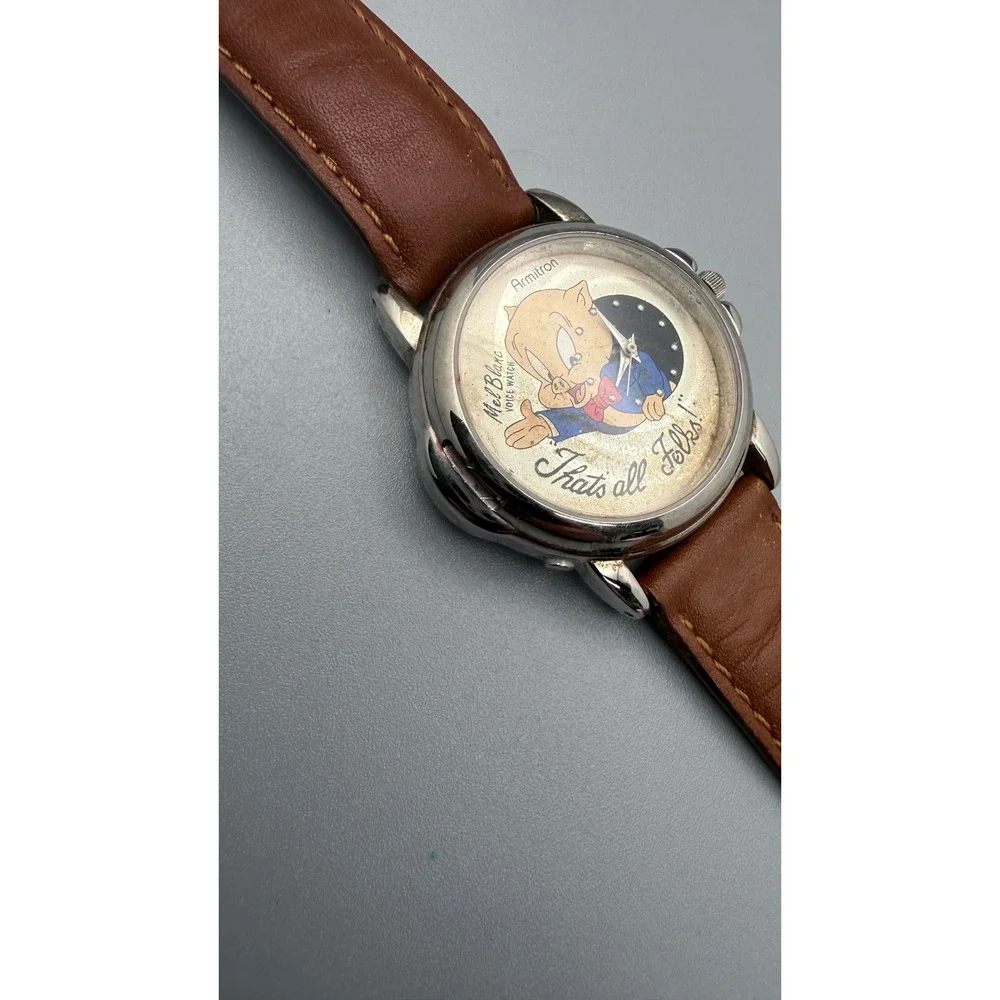 Vintage Armitron Porky Pig Mel Blanc Voice Watch Looney Tunes Untested Repair